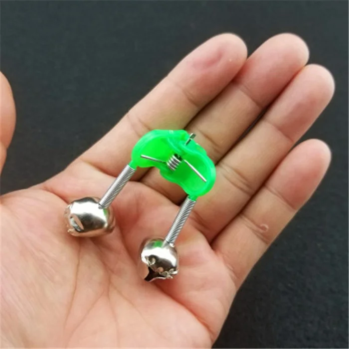 

Fishing Bite Alarms Fishing Rod Bells Clamp Tip Clip Bells Ring, Green