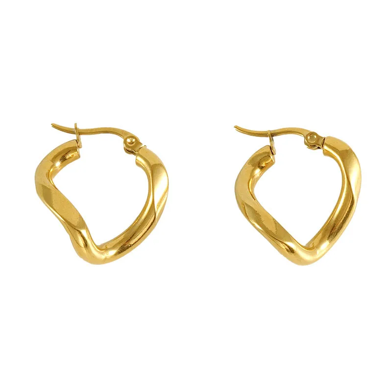 

Waterproof Fashion Jewelry Personality Trendy Style 18k Gold Stainless Steel Women Earrings