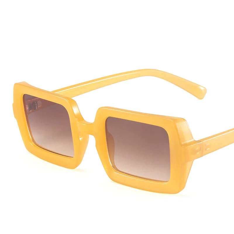 

new trendy custom logo plastic rectangle sun glasses women UV400 trendy ins fashion candy color customized sunglasses