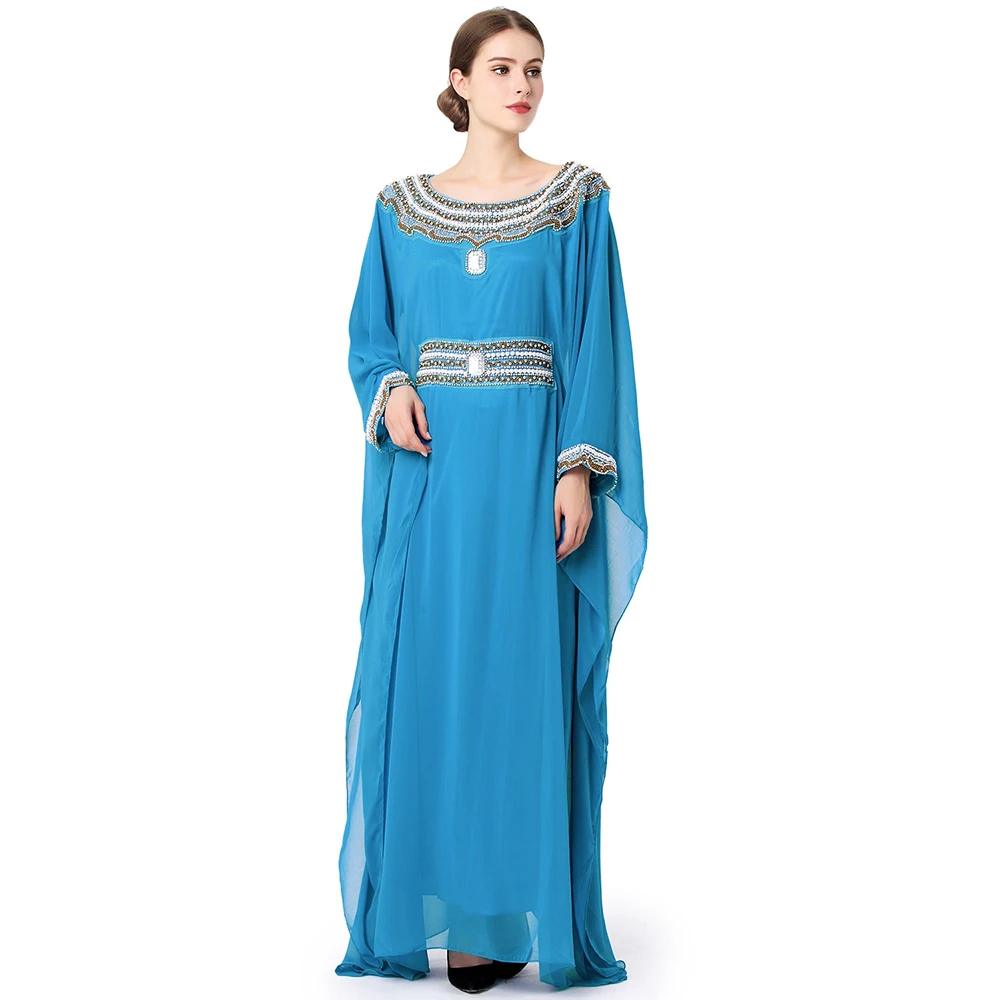 

Plus size islamic robe femme musulmane turque ramadan eid long chiffon caftan muslim dress kaftan women ladies abaya in dubai, Pink, purple, blue