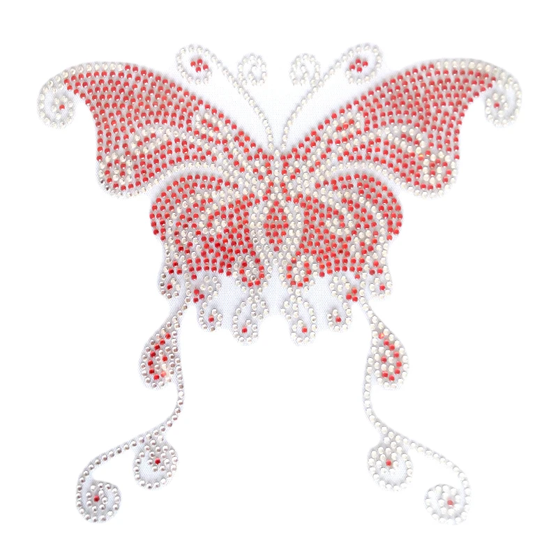 

customized butterfly Rhinestones high quality fast delivery hotfix motifs for clothing, Select from color chart