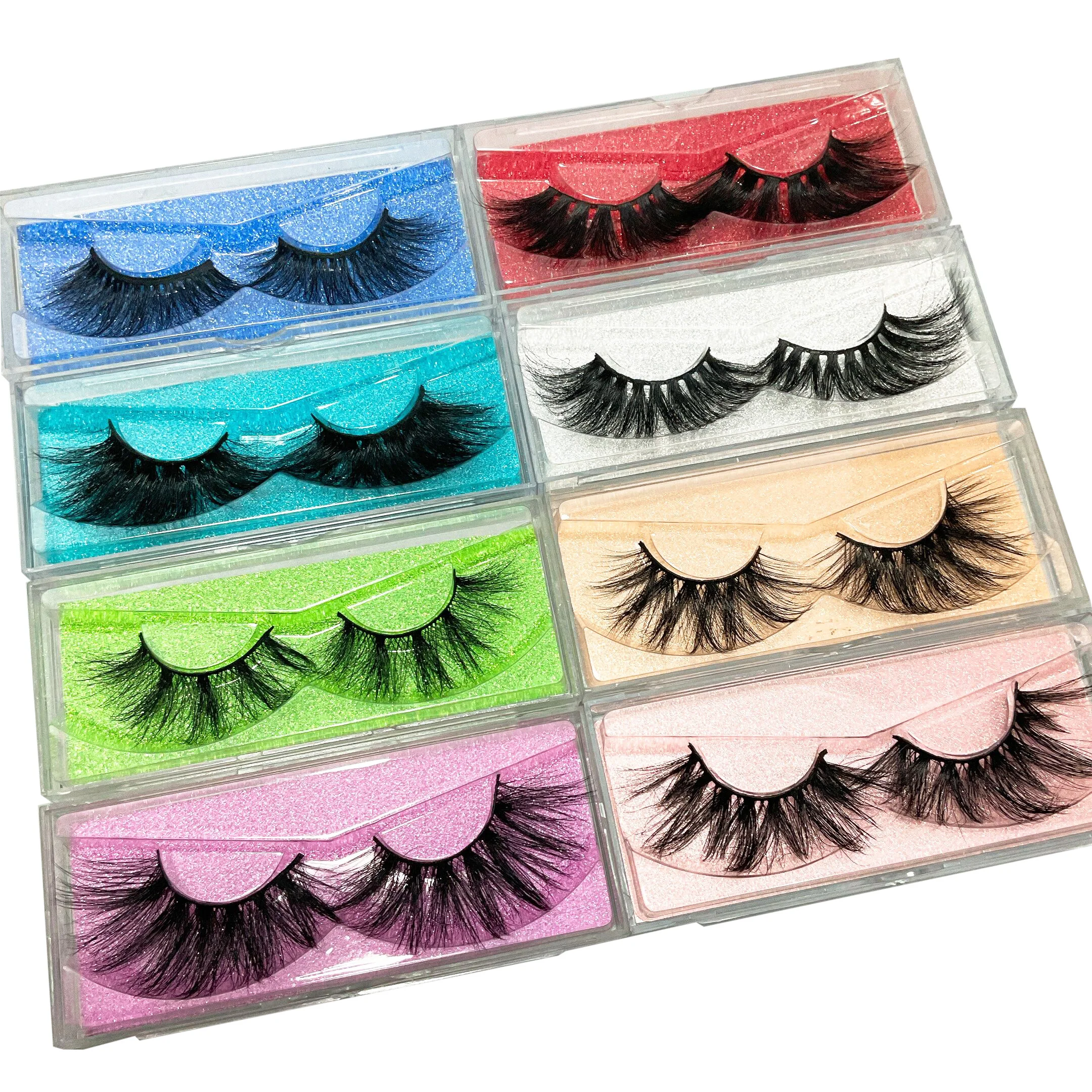 

Lashes3d vendor 25mm eyelashes fluffy mink eyelash 3d vegan mink lashes eyelash vendor customized boxes wholesale, Black