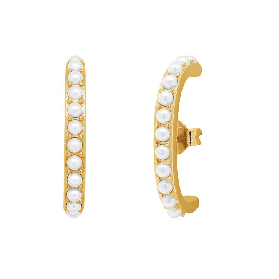 

wholesale factory jewelry 925 sterling silver earrings 18k gold plated pearl stud earrings for women