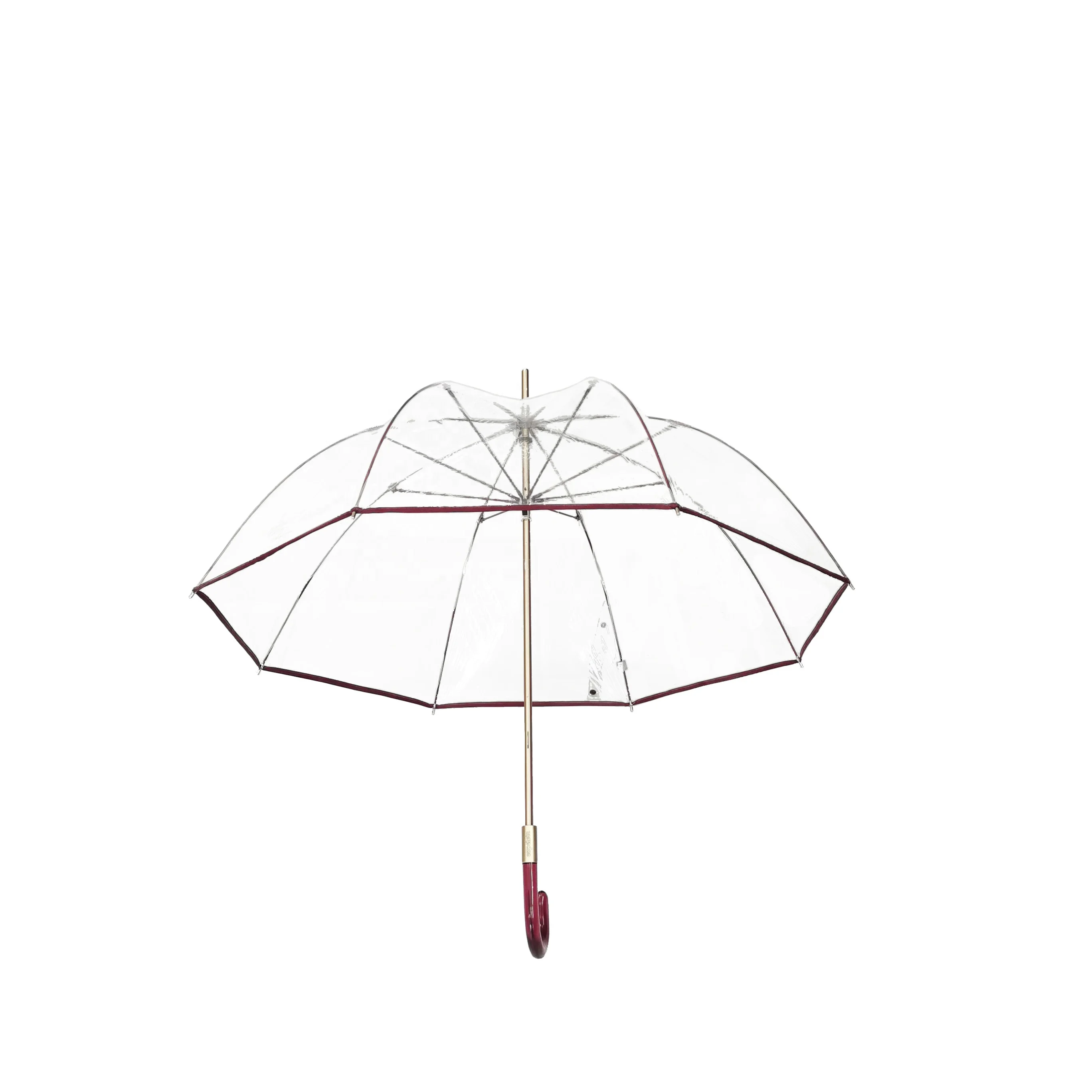 
Colorful Pipings Acrylic J Shape Handle Transparent Straight Umbrella With Customized 