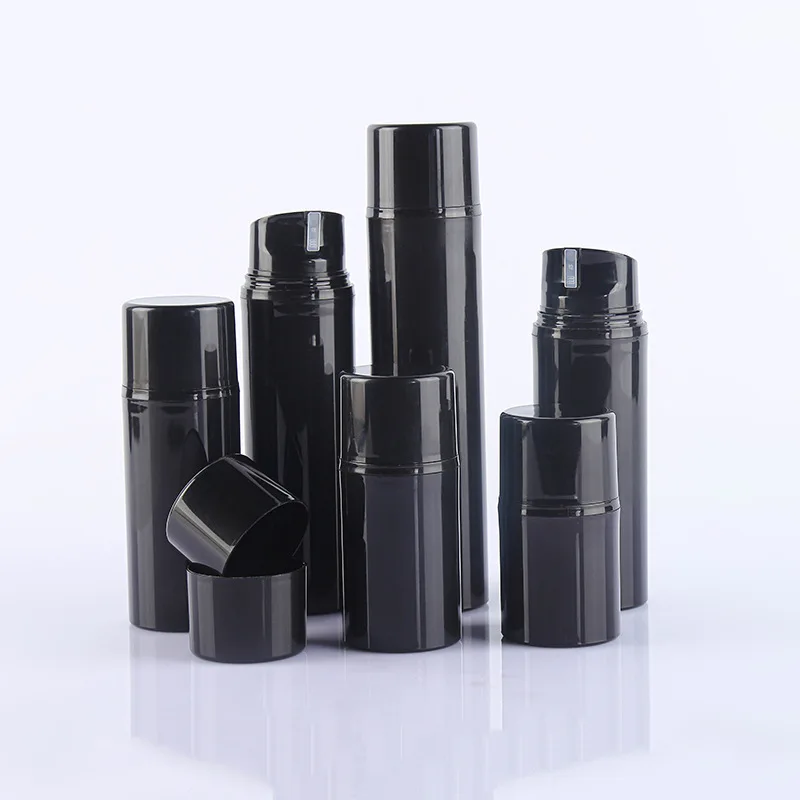 Wholesale 30ml 50ml 80ml 100ml 120ml 150ml Round Black Airless Pump Bottle 2024 For Thick Cream