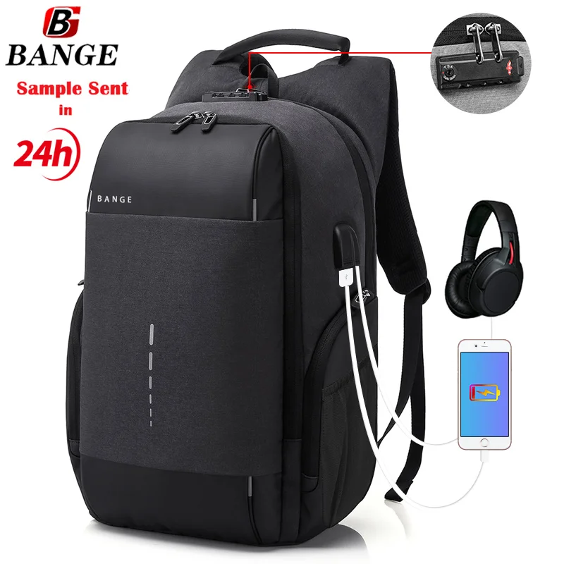 

2020 wholesale business usb reflective men fashion waterproof anti theft custom laptop school bags backpack for men, Black/gray or any color you like