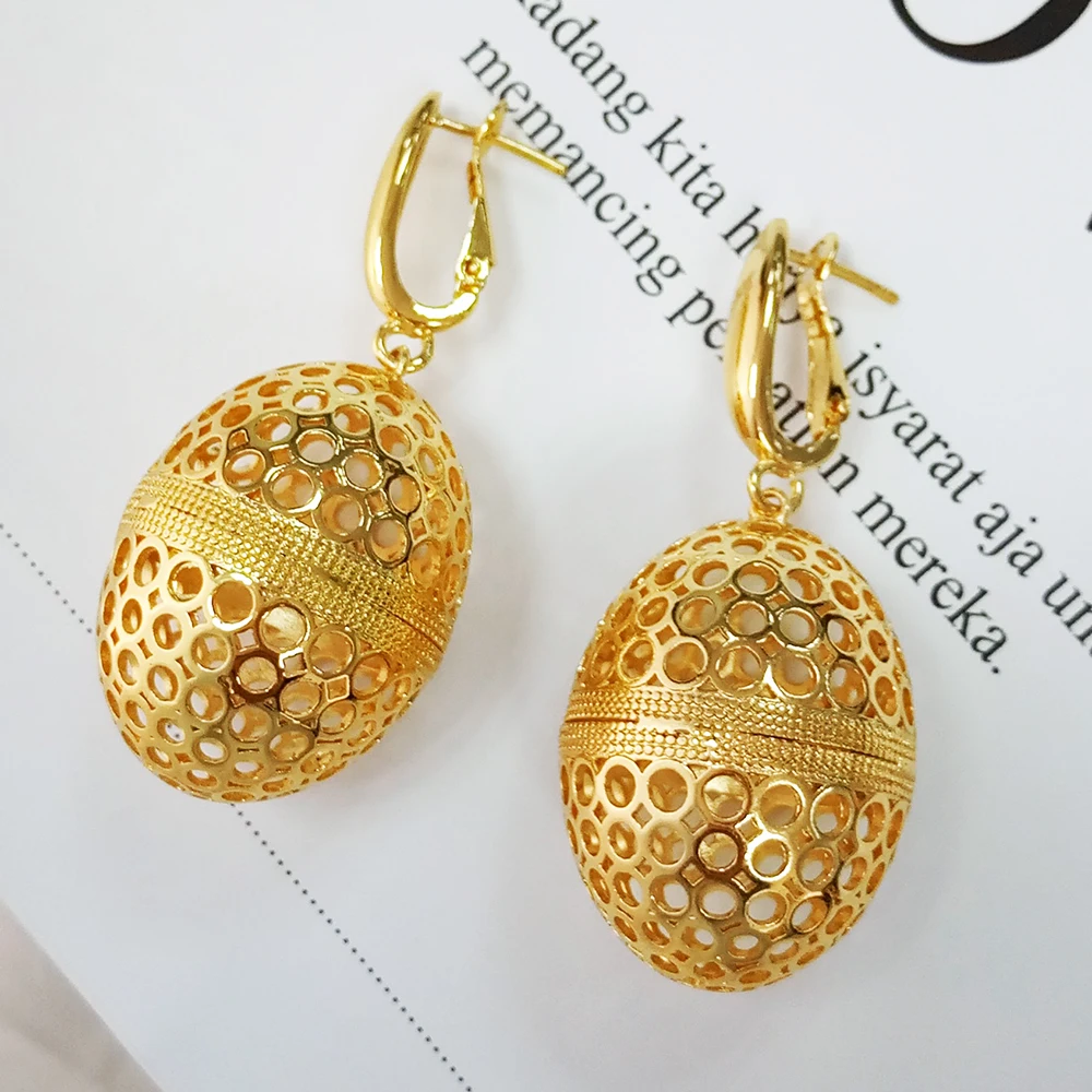 

Copper long ball gold earrings for young girls 14k gold earrings girls high quality jewelry accessories wedding gift E423