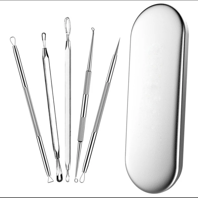 

High Quality 5pcs/Set Whitehead Blackhead Remover Needle Acne Extractor Tool