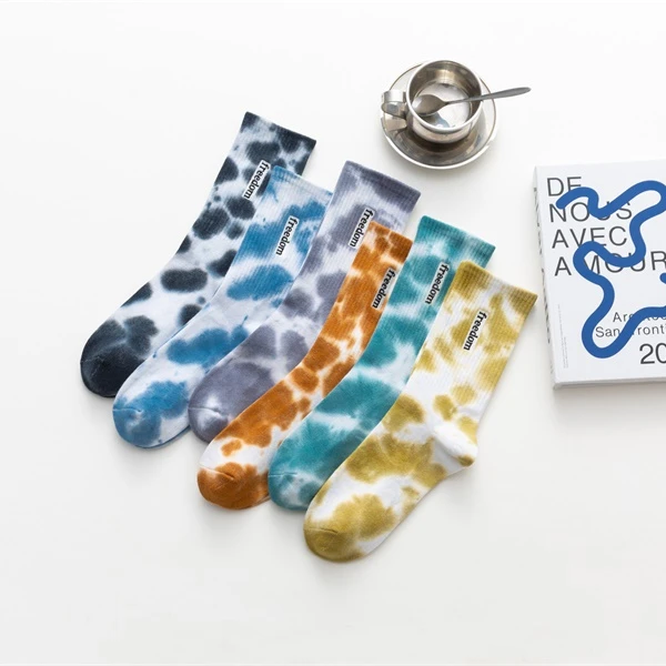

REMOULD High Quality Dye Printed Crew Mens Dress Socks Unique Custom Street Wear Tie Dye Socks, Custom color