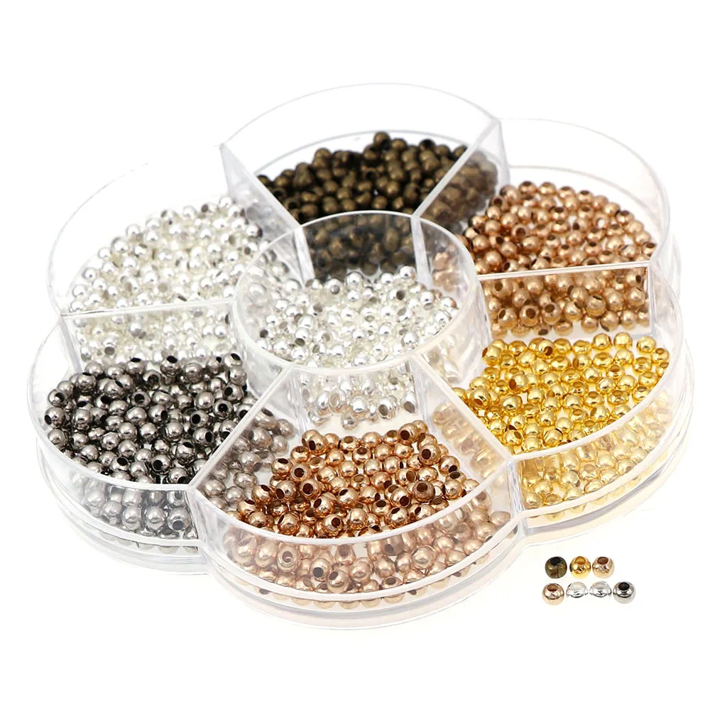 

Wholesale Beads Jewelry Accessories DIY Necklace Bracelet Spacer Bead Braided Rope Beaded Findings Making, Silver,gold,rose gold