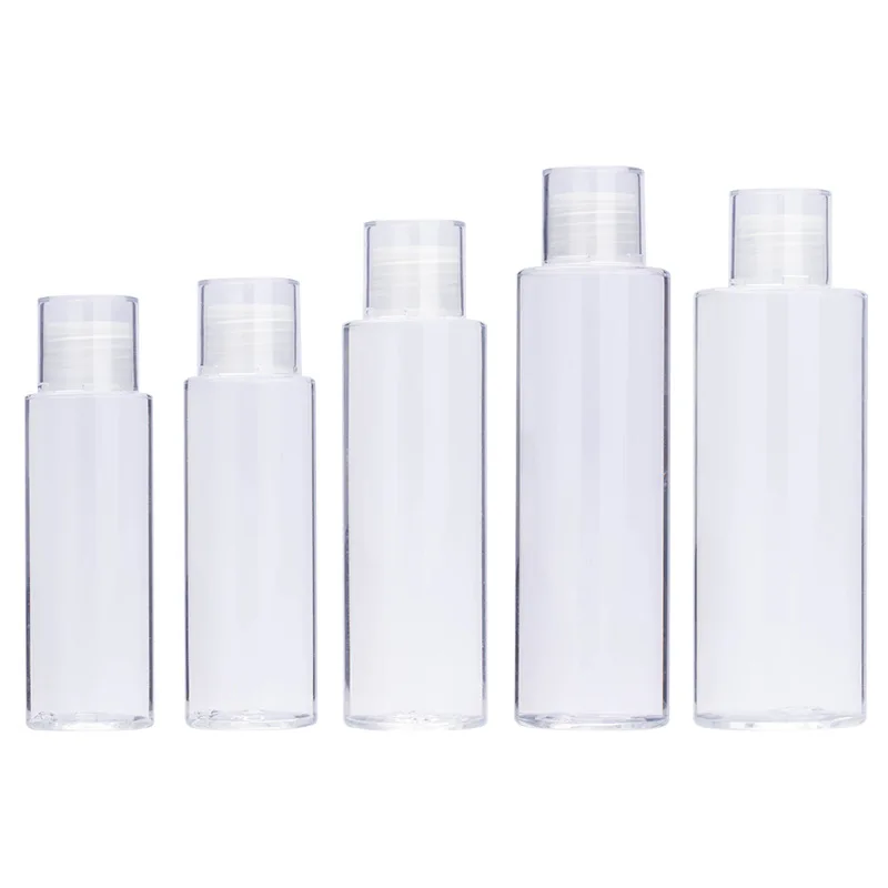 

100ml transparent flat shoulder water PET plastic bottle in bulk