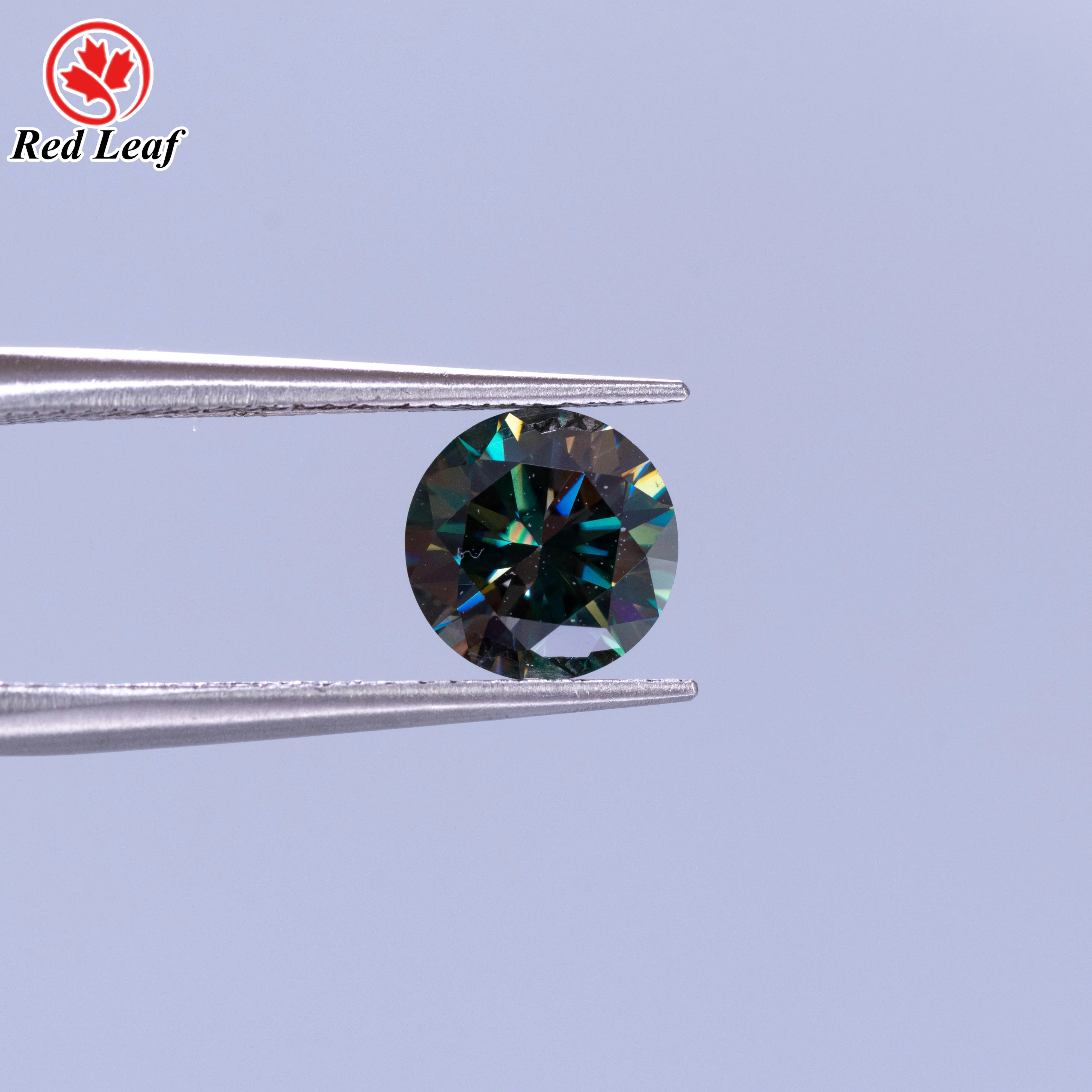 Redleaf Gem Stones Dark Green Lab Created Brilliant Cut VVS Moissanite Loose Stones IGI Certificate Fire for Jewelry Making
