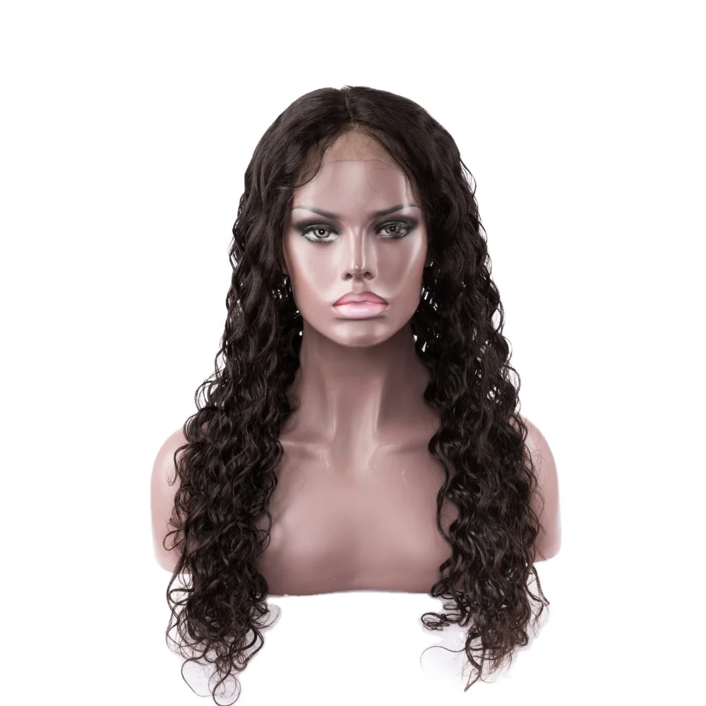 

Transparent lace 4*4 water wave wig 100% human hair wig