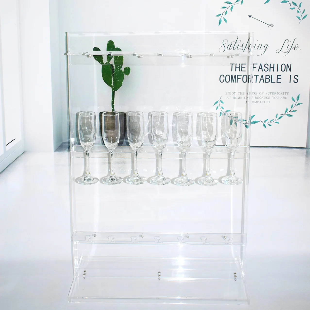 

acrylic champagne wall wedding display Champagne Wall Acrylic Floor Standing Display Stand