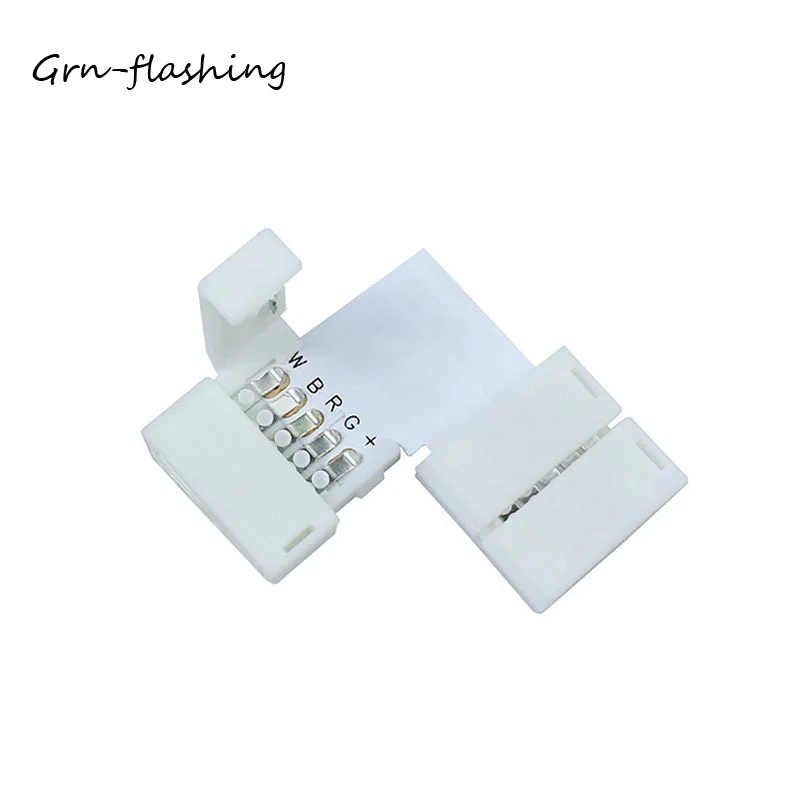 10Pcs 12mm 5pin L shape 90 Degree Corner LED Strip light Connectors Free Welding Connector for 5050 RGBW RGBWW