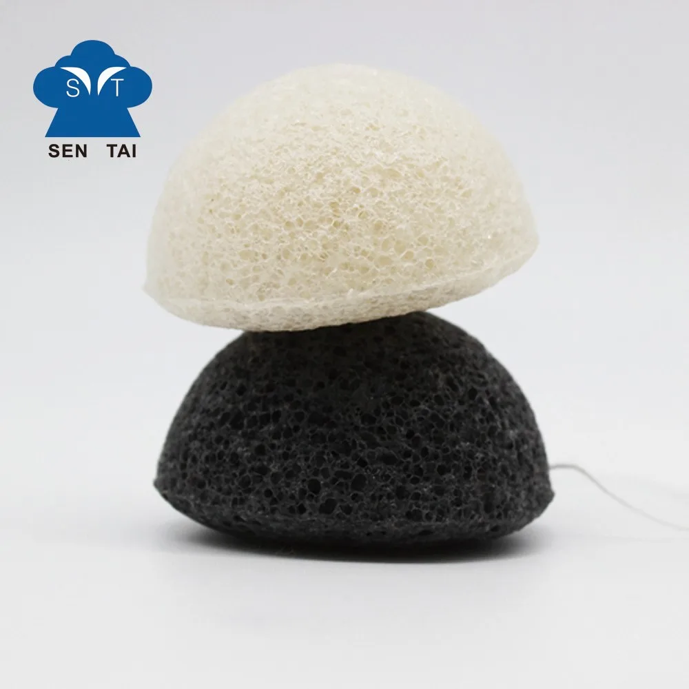 

Natural bath facial cleaning body exfoliating activated bamboo charcoal konjac sponge cosmetic puff