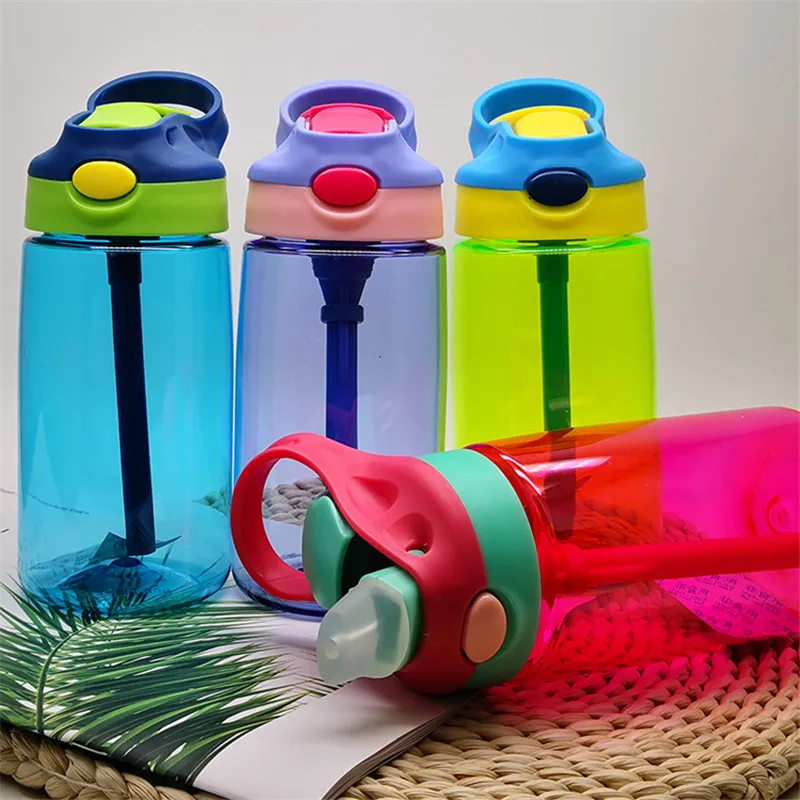 

New 500ML 4 Colors Baby Water Bottles Infant Newborn Cup Children Learn Feeding Straw Juice Drinking Bottle BPA Free for Kids