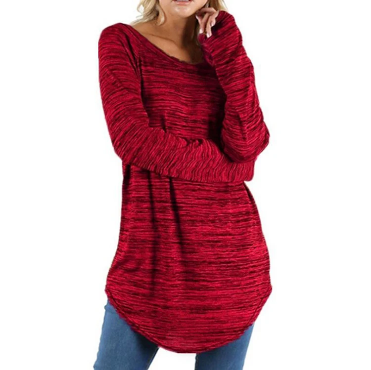 

Oversized Women's Loose Round Neck Long Sleeve T-Shirt