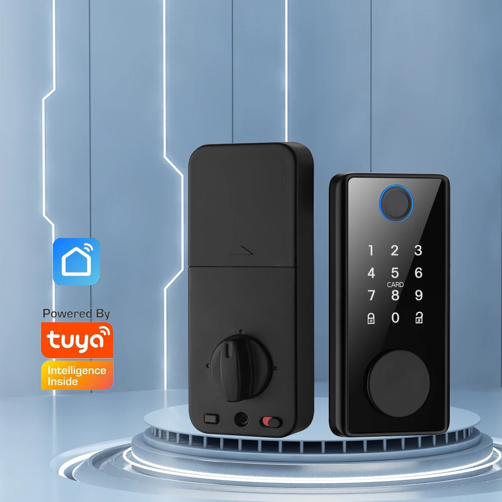 

Kadonio Electric Biometric Keypad Key Tuya Smart APP Security Fingerprint Lock For Wooden Door