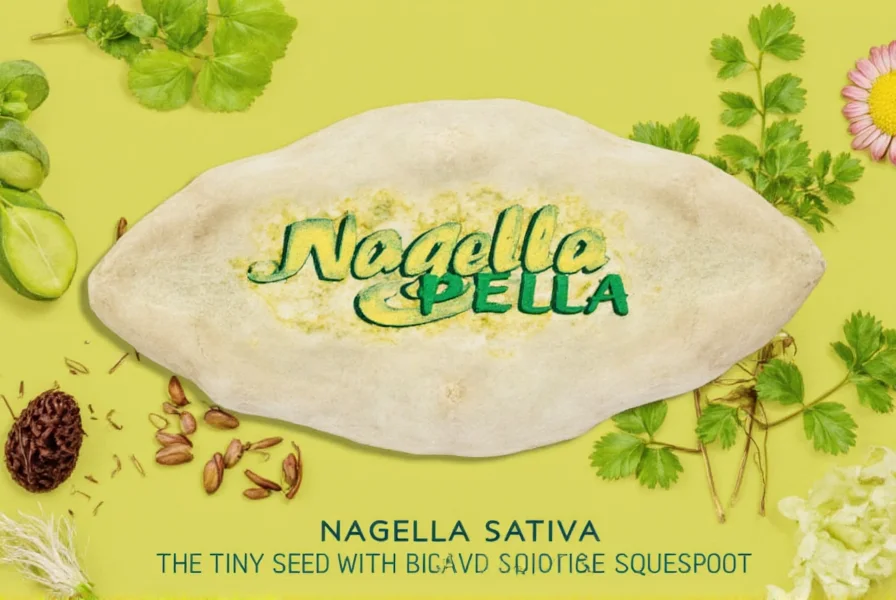 Nigella seeds in a wooden spoon