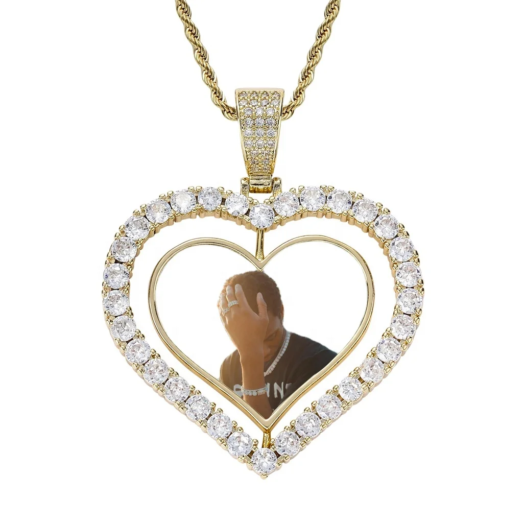 

Hiphop Jewellery Custom Photo Memory Medallions Picture Pendant Necklaces Bling Jewelry Sets Cz Cubic Zirconia Diamond Necklace, Gold ,silver ,rose gold