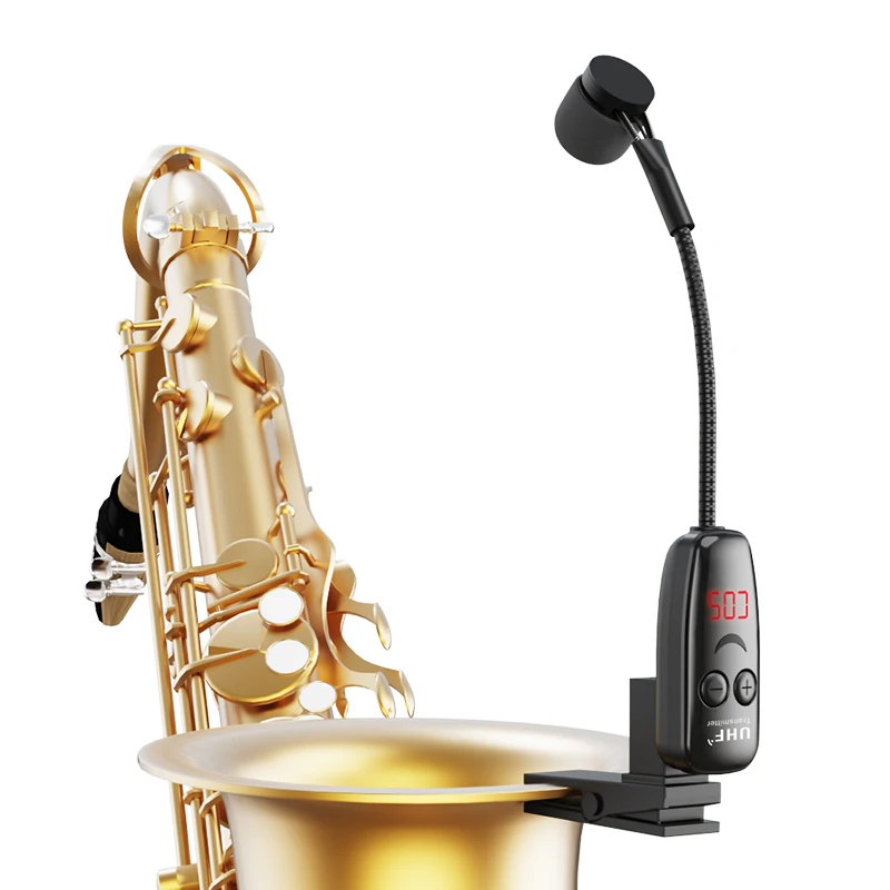 

Portable Wireless Saxophone Microphone System Musical Instrument Condenser Microphone saxophone mic