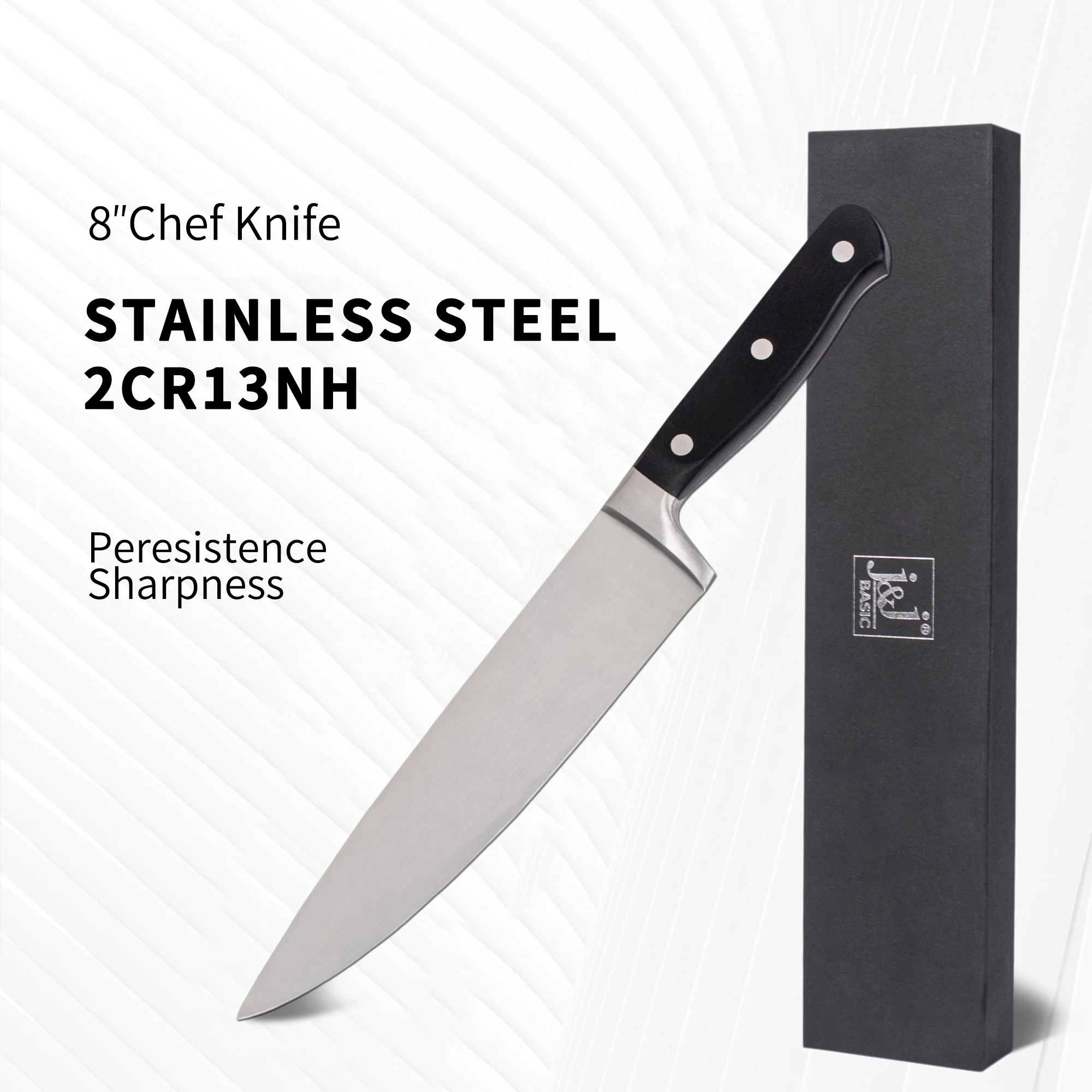 

8 inch Kitchen Chef Knife Professional High Quality POM Handle Stainless Steel Kitchen Chef Knife With Gift Box