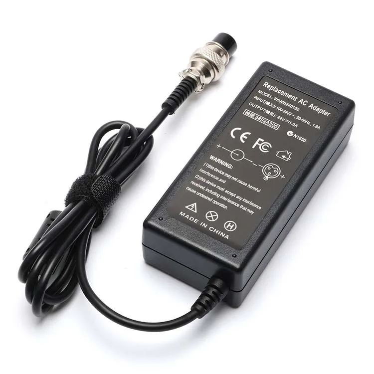 

36W 24V Electric Scooter Battery Charger for Razor E100 E200 E200S E175 E300 E300S E125 E150 E500 E500S PR200 E225S E325S MX350, Black