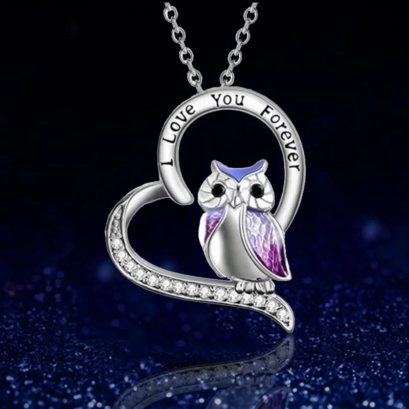 

Fashion Wholesale Letter Love Owl Necklace Pendant Necklace Jewelry For Women