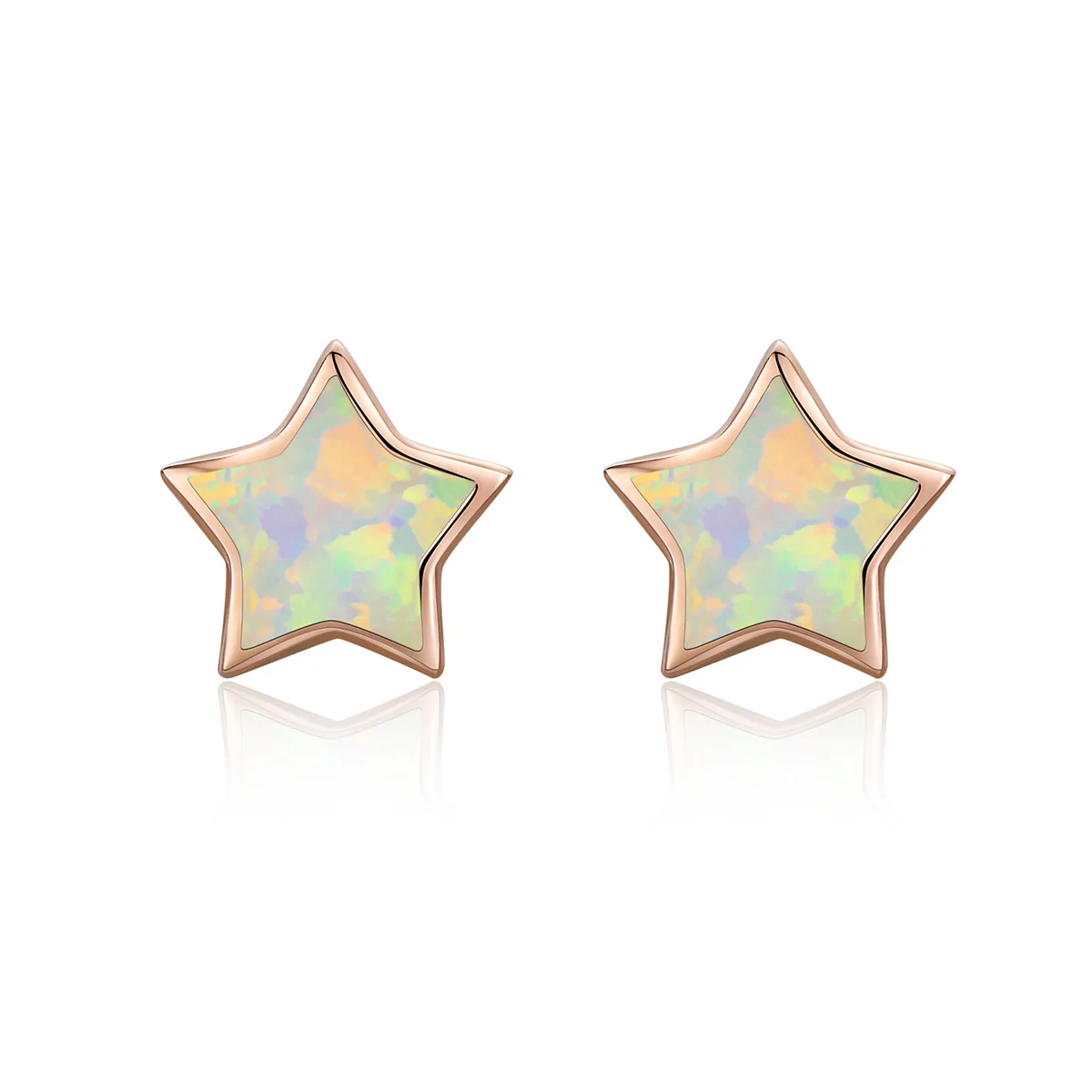 

Opal rose gold interstellar star 925 Sterling Silver earring findings