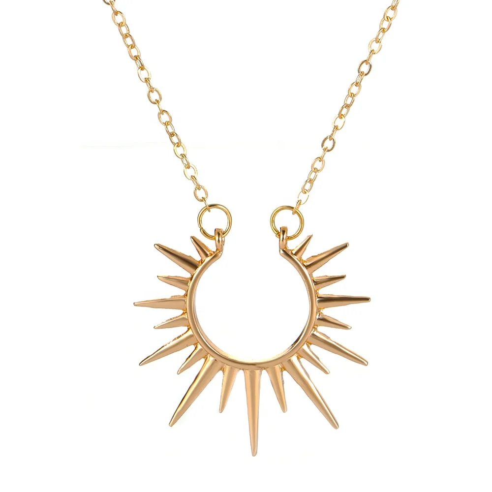 

Sun Flower Pendant Necklace Creative Open Retro Necklace, Picture