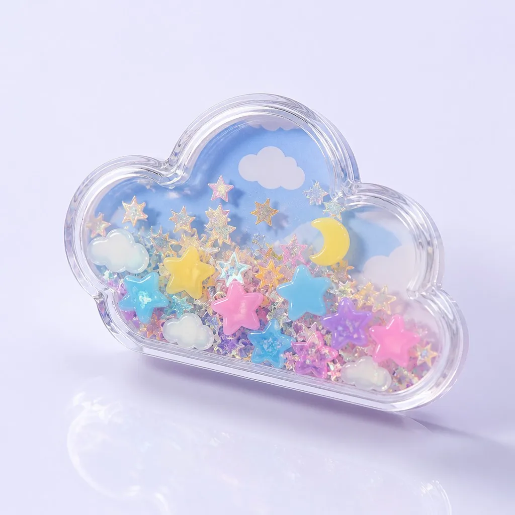 Interactive Glitter Shaker Acrylic Fridge Magnet