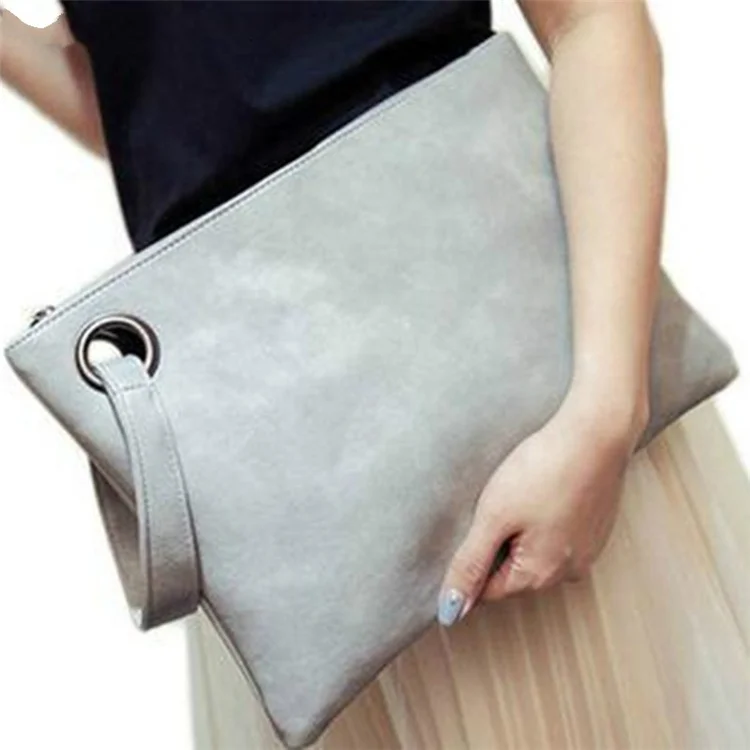 

Fashion Vintage Handbag Women's Clutch Bag Leather Women Envelope Bag Zipper Evening Bag, Picture