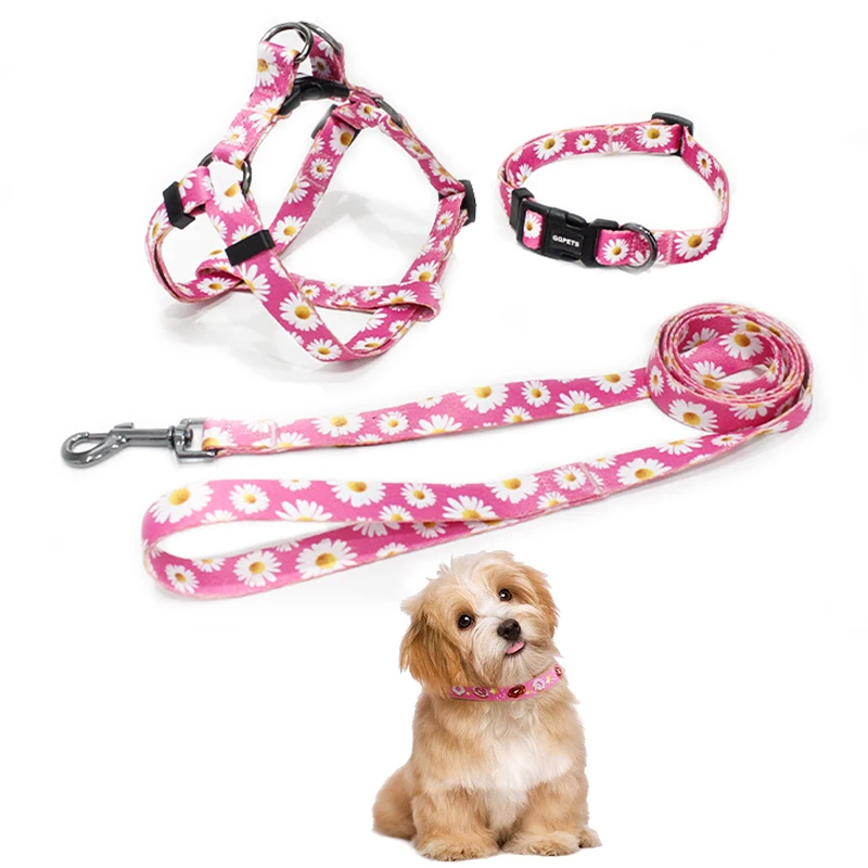 

Sublimation print patterns fashion animal pet dog cat collars & leashes & harnesses set, Customized color
