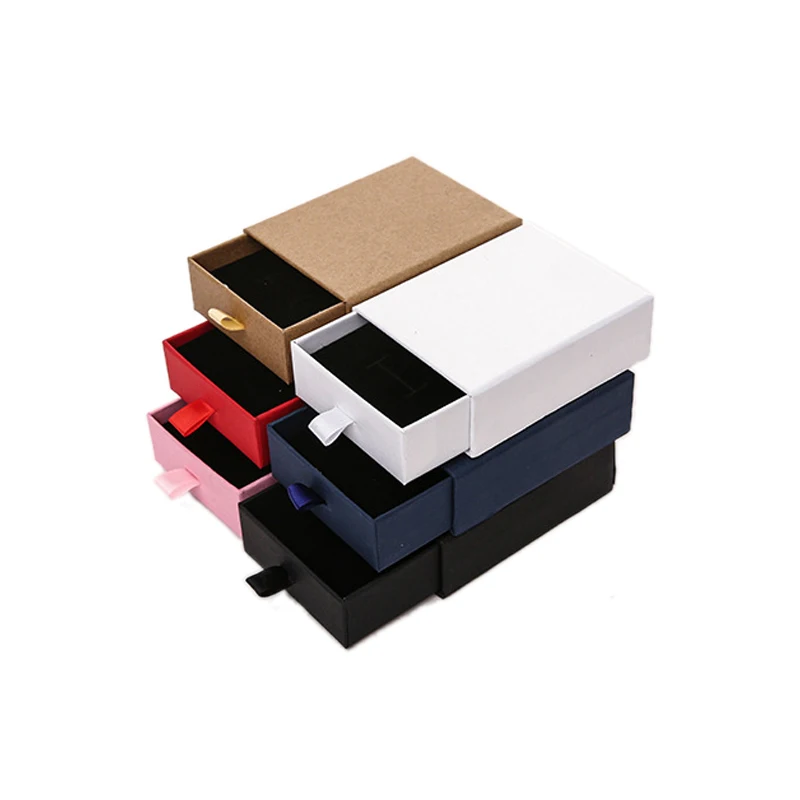 

Slide Out Match Sliding Drawer Cardboard Paper Gift Jewelry Packaging Box With Handle, Black,white,marble,red,pink,blue,kraft paper