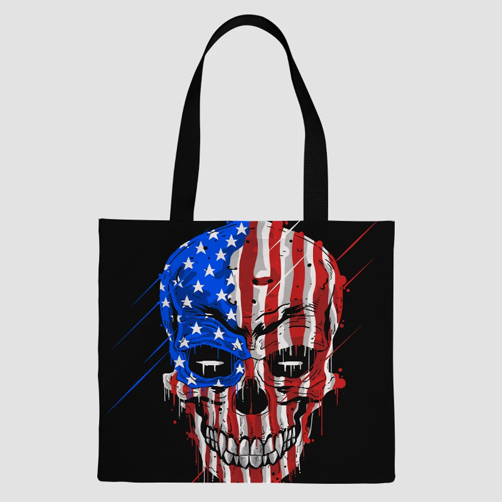 

2021 custom canvas hand skull shopping bags foldable handbags wholesale ladies fashion trends handbag for ladies men tote bag