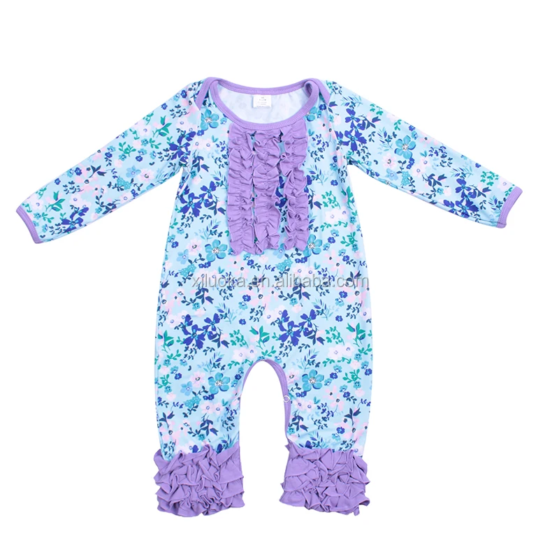 

Bulk Wholesale Icing Ruffle Toddler Clothing Long Sleeve Baby Girl Floral Romper