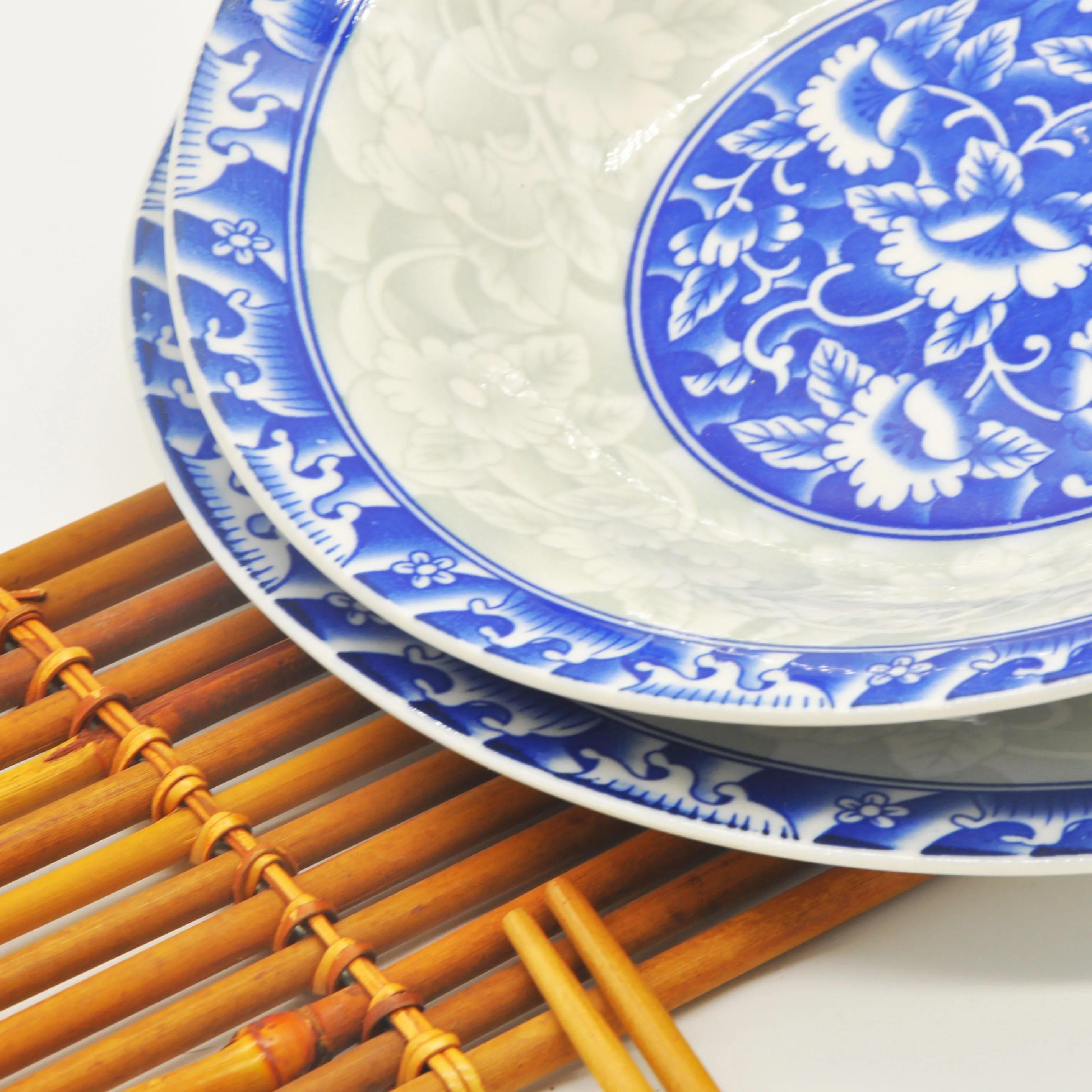 Wholesale Restaurant Hotel Elegance Fine Pottery Ceramic Porcelain Dinner Blue And White Dinner