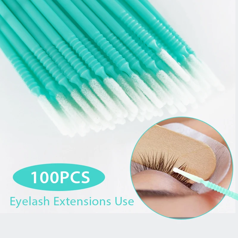 

Pinky Leem Wholesale Private Label 100 PCS/Bottle Plastic Disposable Permanent Makeup Eyelash Cleaning Micro Eyelash Cotton Swab