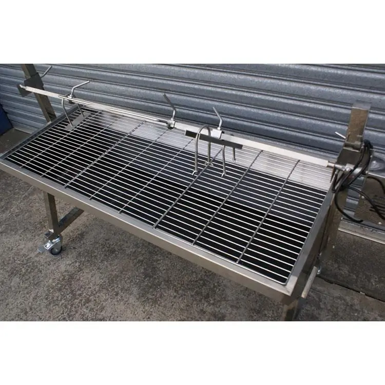 BBQ Smoker Grill with Wheels Stainless Steel Wood Pellet Grill commercial Smoker BBQ Grill