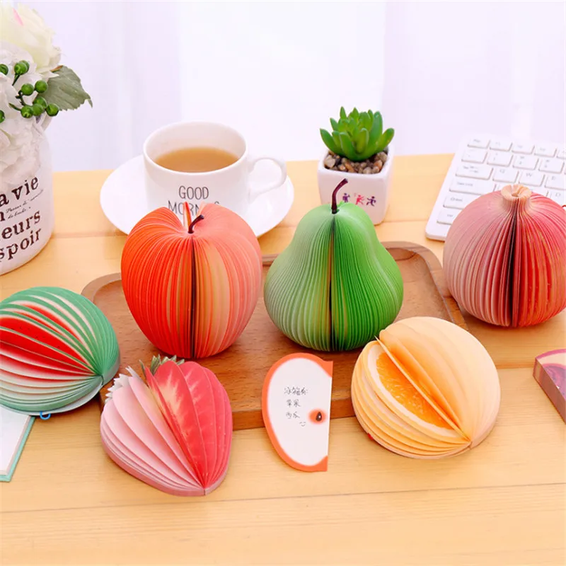 

1pack Kawaii Fruits Memo Pad Sticky Note Office Decoration Sketchbook School Supplies Papeleria for Kids Study Gift