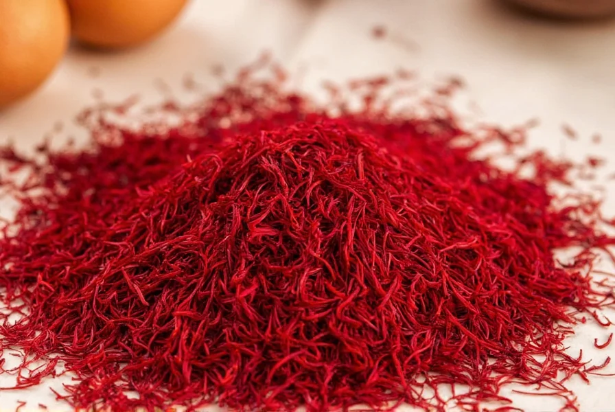 Close-up of saffron threads being harvested by hand from crocus flowers