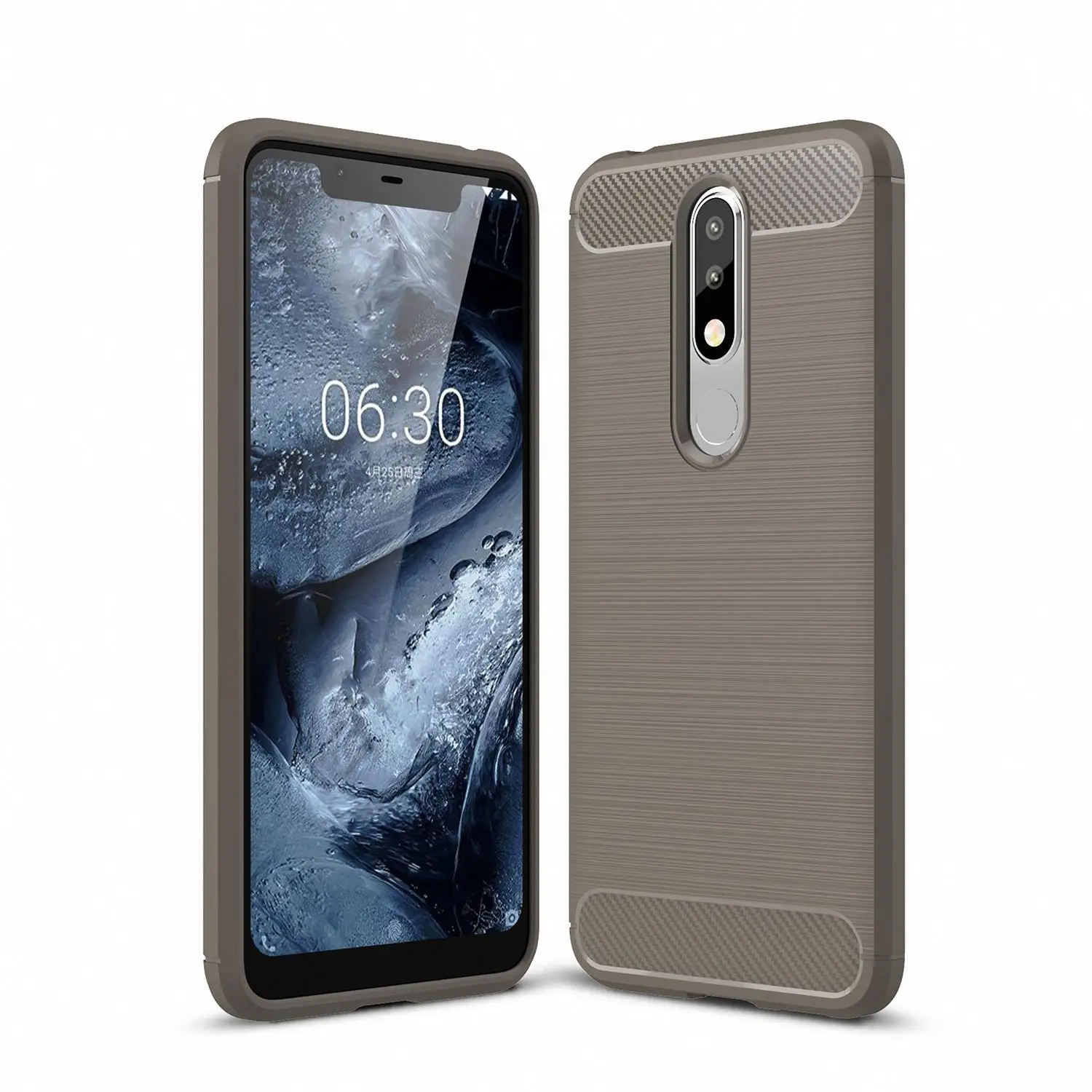 

For Nokia 5.1 Plus Back Cover Wholesale Price New Design Durable Carbon Fiber Cellphone Back Cover Case, Black, red, navy blue, gray