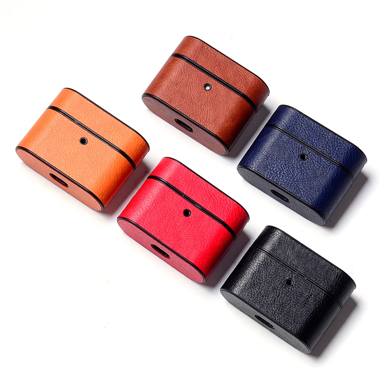 

Protective Cover For airpods pro 3 Earphone Accessories New Saffiano Leather Cover For Airpods 12 Pro, White, brown and black