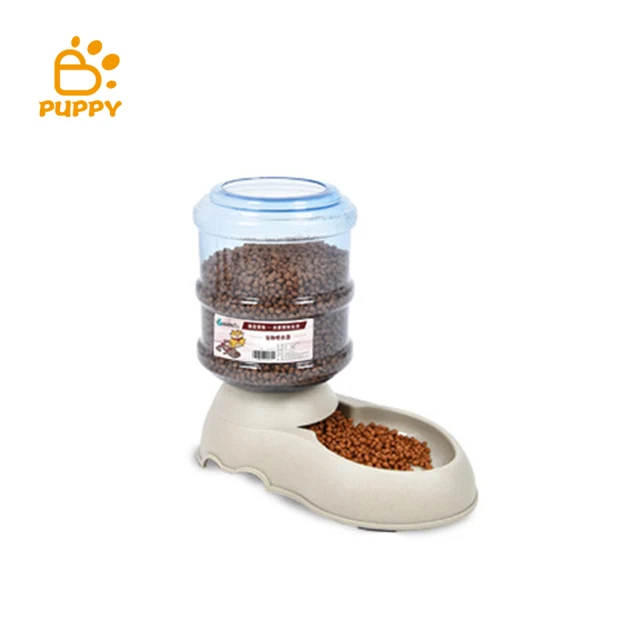 

Automatic Cat Dog Feeder Convenient Pet Auto Food and Water Dispenser Fountain Pet Bowls for Feeding and Water, Grey