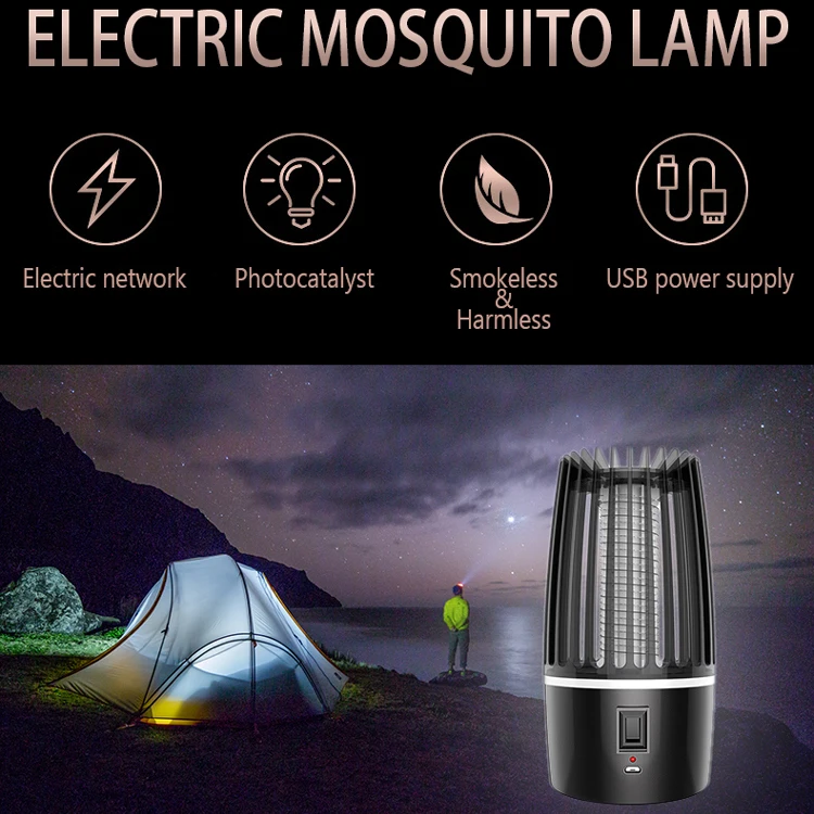 
Thunder Portable Mosquito Killer Trap Lamp Outdoor Rechargeable Night Light 