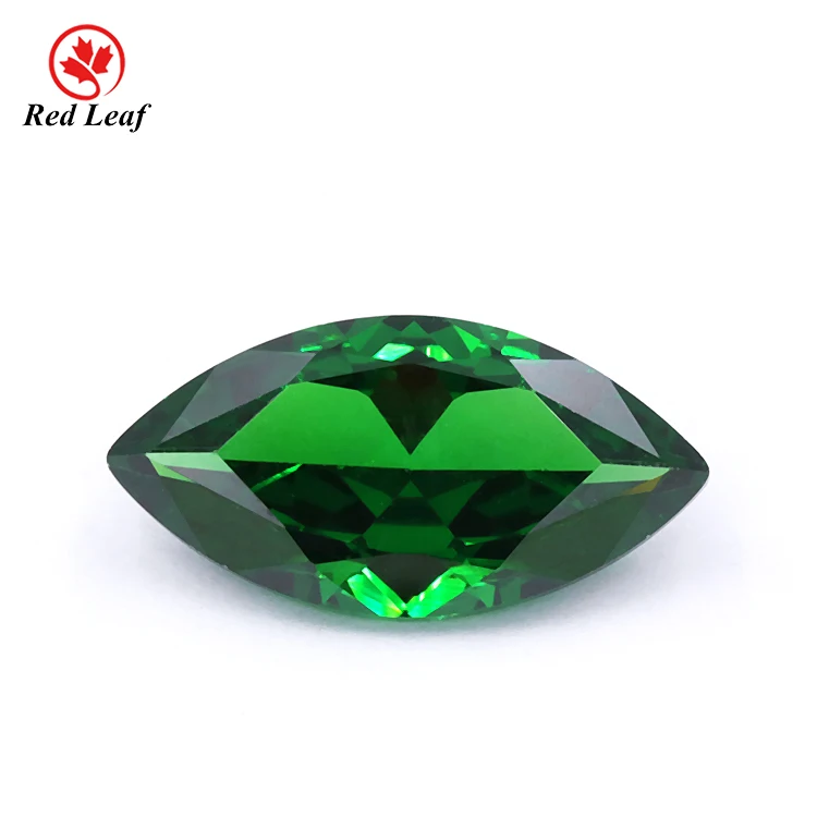 

Redleaf Jewelry High quality emerald synthetic Loose Gemstone Marqulse shape CZ Gems