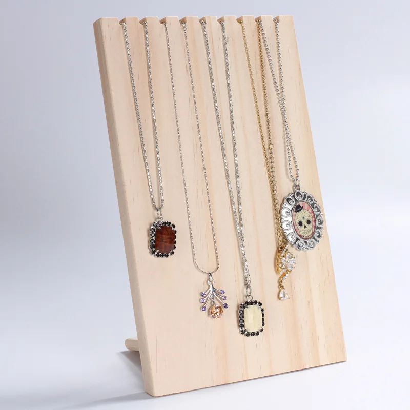 

Necklace Jewelry Holder Stand Sawtooth Wooden Necklace Display Holder, Natural