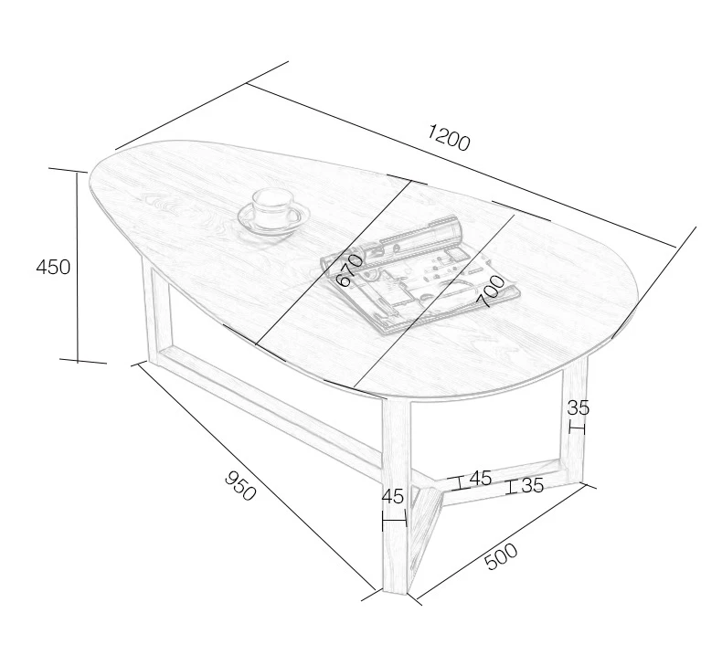 product-living room furniture design tea table in the shape of water drop wooden tea tablemodern cof-2