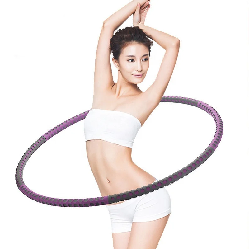 

Adult Fitness Equipment Stainless Steel Foam Detachable Hoola Hoops Weighted Body Building Fitness Hoop, Purple,blue,pink,white
